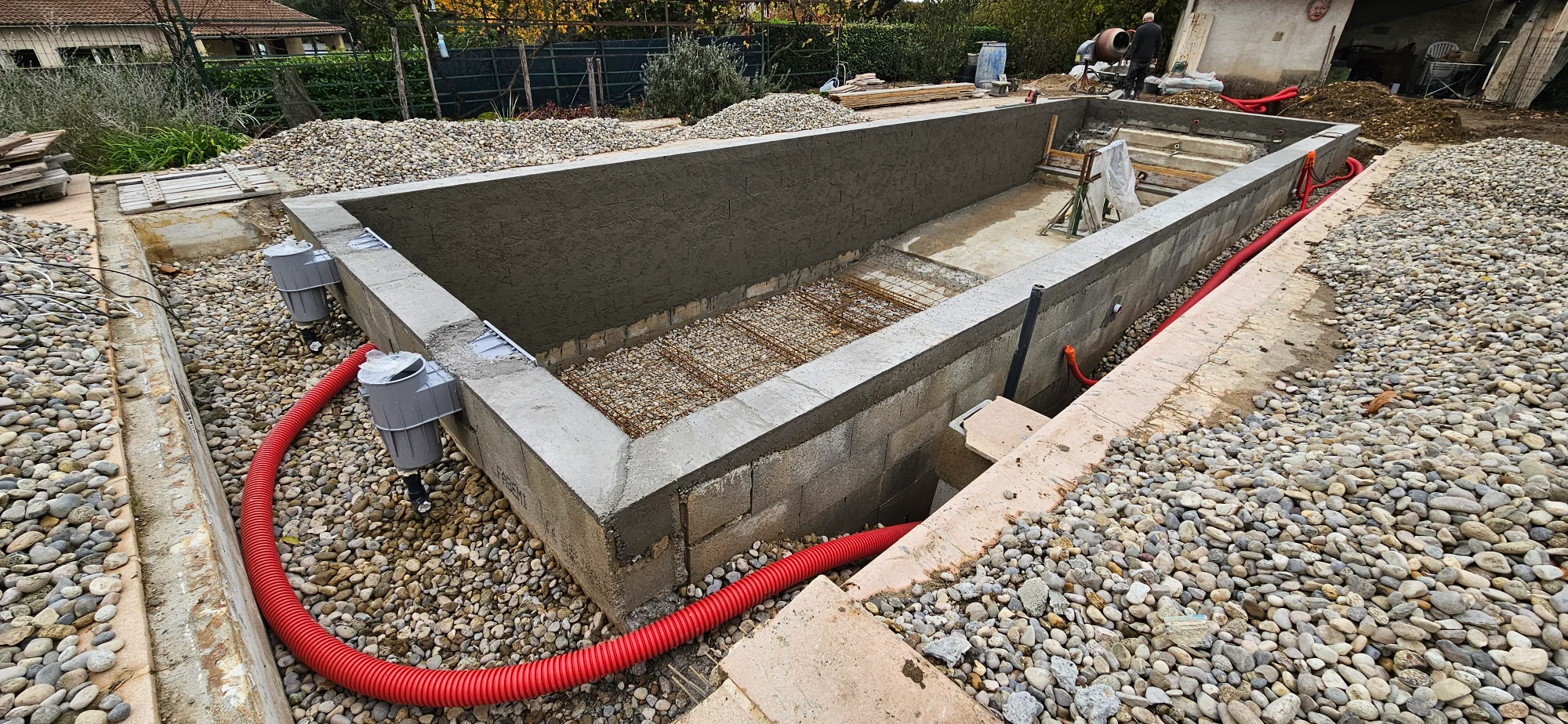 Raccordement des pièces à sceller - skimmers, buses