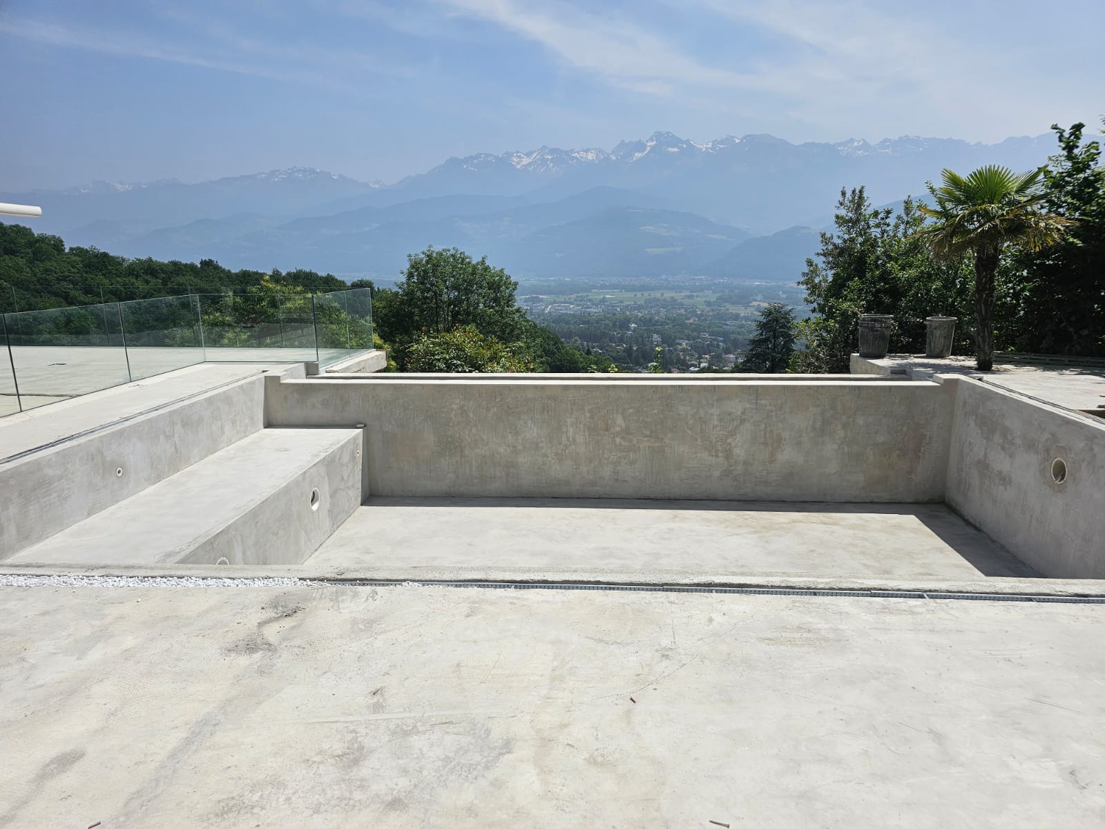 Maçonnerie et structure béton armé de la piscine
