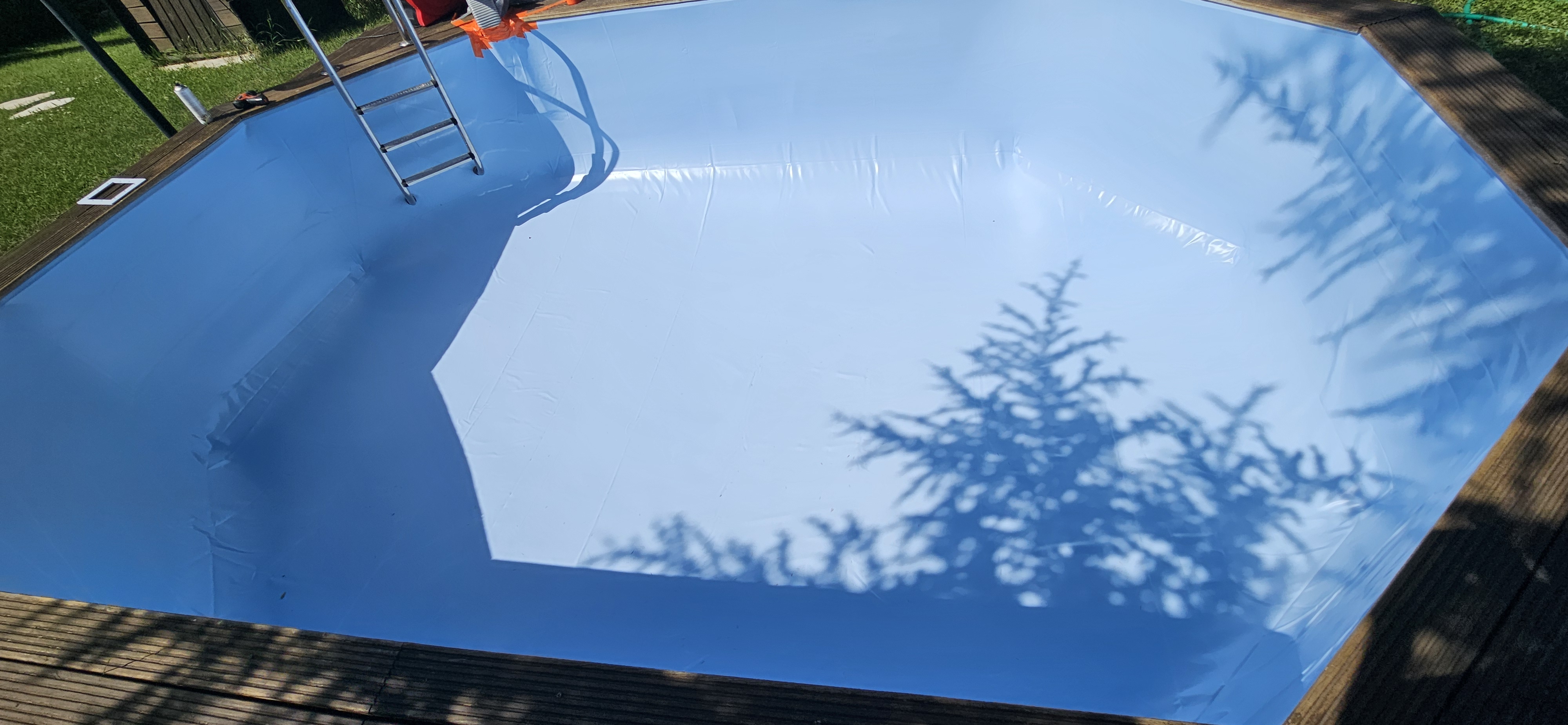 Liner en cours de remplissage, mise sous dépression